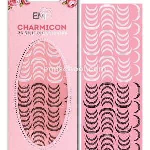 Uzlīmes Charmicon 3D Silicone Stickers Lunula 12 melns/balts,silikona