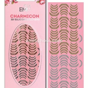 Uzlīmes Charmicon 3D Silicone Stickers Lunula 13 zelts/sudrabs,silikona
