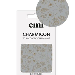 Uzlīmes Charmicon 3D Silicone Stickers #178 Golden Flowers, silikona