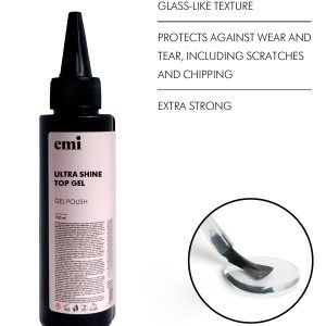 Tops EMI E.MiLac Ultra Shine Top Gel, 100 ml, bez lipīgā slāņa