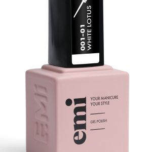 Gēllaka EMI E.MiLac White Lotus Fine Brush #001-01, 9 ml, balta ar plāno otiņu franču manikīram