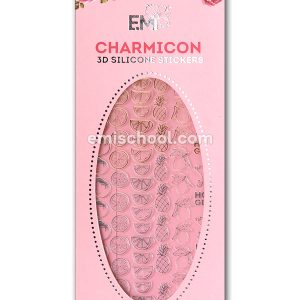 Uzlīmes Charmicon 3D Silicone Stickers #45 Tropical Fruits zelts/sudrabs