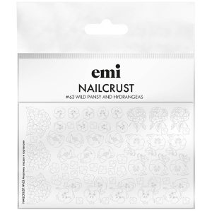 Nailcrust #63 Wild Pansy and Hydrangeas slaideri