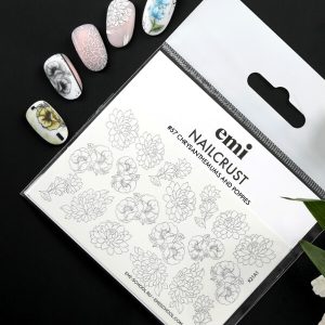 NAILCRUST Pattern Slider #57 Chrysanthemums and poppies