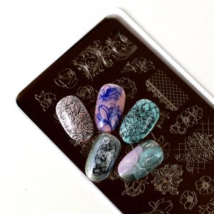 Stamping plate #9 Flowers and patterns