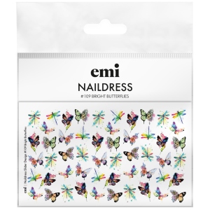 Naildress Slider Design #109 Bright Butterflies, slaideri