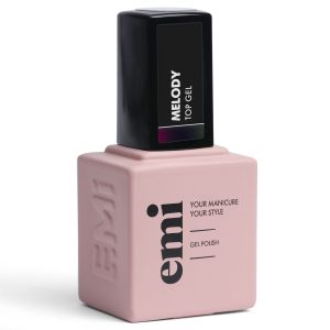 Tops EMI E.MiLac Melody Top gel 9ml, ar rozīgu pigmentu bez lipīgā slāņa