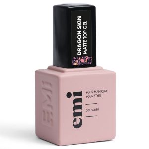 Tops EMI E.MiLac Dragon Skin Matte Top gel 9 ml, matēts ar hameleona elementiem
