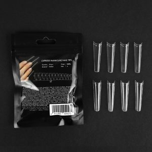 Gēla tipši balerīna, Express manicure nail tips Coffin, izmērs #4, 50 gabali