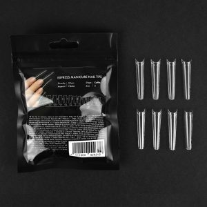 Gēla tipši balerīna, Express manicure nail tips Coffin, izmērs #8, 50 gabali