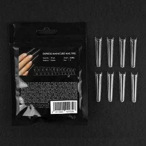 Gēla tipši balerīna, Express manicure nail tips Coffin, izmērs #9, 50 gabali