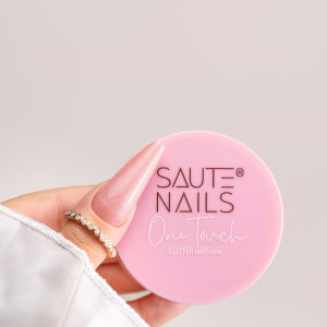 Gēls modelēšanai One Touch Glitter Natural 50g, Saute Nails kamuflāžas gēls (HARD)