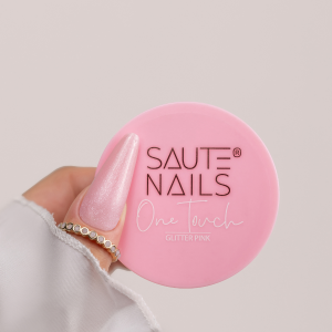 Gēls modelēšanai One Touch Glitter Pink 50g, Saute Nails kamuflāžas gēls
