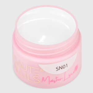 Gēla krāsa balta Saute Nails Master Line SN01 5g (franču manikīram un smalkajām līnijām)